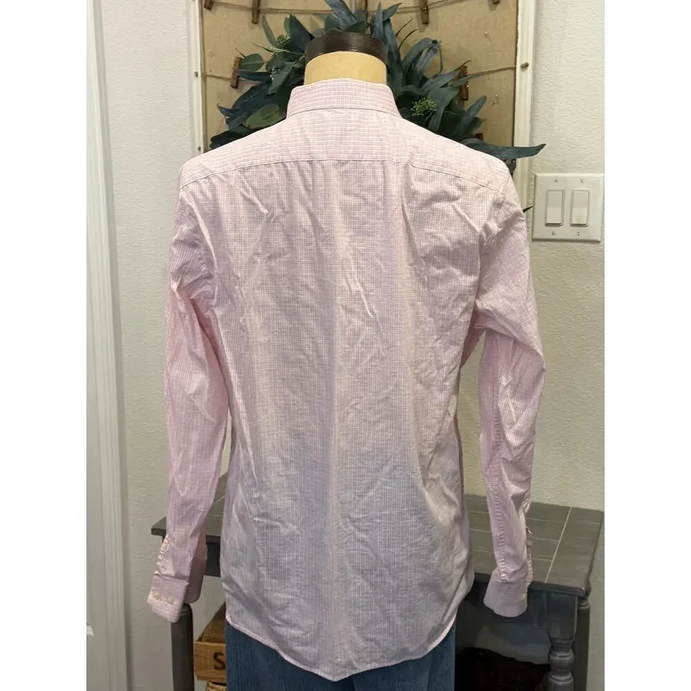 BANANA REPUBLIC Pink Slim Fit Button Down Shirt 16 - 16 1/2 L